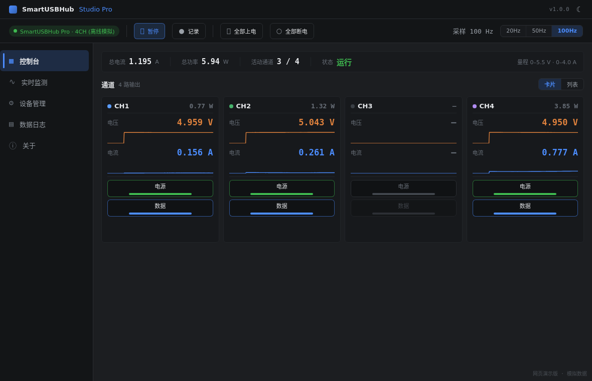 SmartUSBHub Studio Pro 控制台