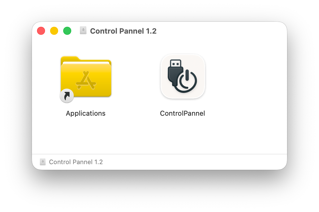 macOS DMG installation window